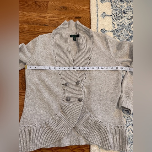 Lauren Ralph Lauren 4-Button Metal 100% Cotton Knit Sailing Cardigan Sz XL - Picture 5 of 9